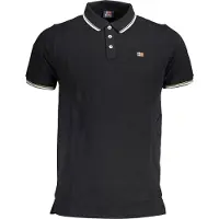 NORWAY 1963 Herren Kurzarm-Poloshirt mit Kontrastdetails und Applikation - Schwarz