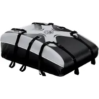 Markenlos Faltbare Dachbox 20 Kubikfuß, Verbesserter Wasserdichter Dachgepäckträger, Passend für Autos ohne Gepäckträger, mit Anti-Rutsch-Matte (Klassisch Grau-Schwarz)