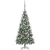Prolenta Maison Exclusive - Künstlicher Weihnachtsbaum mit Beleuchtung Kugeln Zapfen 210 cm