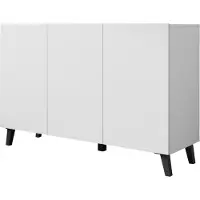 Mirjan 24 Kommode Phuket 120, Kommode mit drei Drehtüren (Farbe: Weiß)