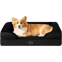 OEM Großzügiges Hundebett für große Hunde, 91x68x15cm, Hundekissen aus Hydrofoammaterial für mittelgroße Hunde, Waschbarer Hundesitz, Nassabweisend, Rutschfest, Hundesitz mit Abtrennung, schwarz.