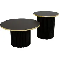 Design Möbel Couchtisch LOMELO 2in1 Schwarz/Schwarz/Gold