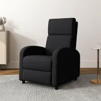 Sweiko Relaxsessel, Fernsehsessel mit Liegefunktion, gepolstert, mit verstellbarer Rückenlehne, Fußteil, Schwarz