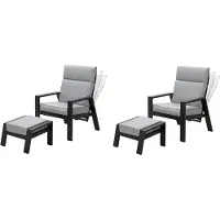 Markenlos 2 x Relaxsessel mit Hocker Max, verstellbare Rückenlehne