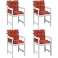 vidaXL Möbel Niedriglehner-Auflagen 4 Stk. Melange Rot 100x50x7 cm Stoff - Sitzauflage 4002398
