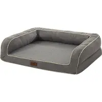 OEM Luxus-Hundebett mit Eischuimmatratze und wechselbarer Fleece-Hose für große Hunde in Grau, groß, für alle Jahreszeiten