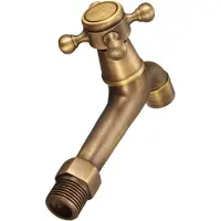 OEM Antike Messing-Wasserhahn - für Bad, Küche, WC, Garten (eine Ablage) - Lang