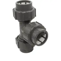 Haf PVC Flexfit Klemmverschraubung T-Stück mit 50mm | 3x Klemmkupplung | Klemmverbinder aus grauem PVC-U | PN4 für Verbindung von Flexschlauch