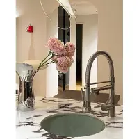 OEM TIMACO Keukenkranen mit Dusenschutz, Einhandmischer und ausziehbarer Sprinkler - Hochdruck (geborstelt Nickel), Küchenarmatur, Spülbeckenarmatur mit Spiralventil