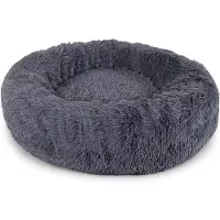 OEM Hundebett - bequemes Design - für kleine bis mittelgroße Hunde - dunkelgrau, Durchmesser 60 cm