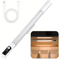 Dopwii LED Schrankleuchte mit Bewegungssensor, wiederaufladbar, magnetisch & selbstklebend, 3 Lichtfarben & 3 Modi, USB-C, f¹r Kleiderschrank, K¹che, Vitrine
