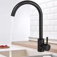 OEM 360-Grad-Bewegungskegelarmatur, Küchenarmatur, 304-Stahl, schwarz (C-Form), kalt und warm einstellbar