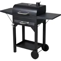 Progarden Holzkohlegrill auf Rollen 48 x 32 cm