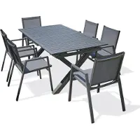 DCB Groupe 6-Sitzer-Garten-Essgruppe, Aluminium,