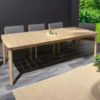 Riess Wetterfester Gartentisch KOPENHAGEN 220cm natur Akazie Massivholz Bootsform Outdoor Balkontisch Terrassentisch Tisch