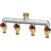 OEM Vierfach-Wasserhähne, vierfach Wasserpumpen, 3/4-Zoll-Messing-Wasseranschluss, Gartenschläuche mit 3/4-Zoll-Übergang, Wechselpumpen für große Gartendüsen, Gartenschläuche mit Düsenadapter