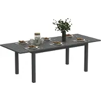 Outsunny Gartentisch Erweitert Aluminium 160/220x90 cm Wetterfest Balkontisch
