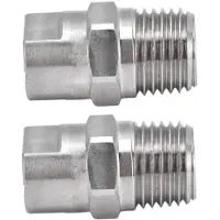 OEM Gartenschlauchdüse - 2 Stück - Befestigbarer Wasserstrahl - Niedriger Druck - Düse 95° - Gartenbewässerungshilfe aus Edelstahl.
