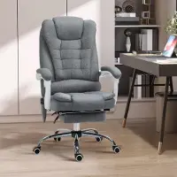 SUGIFT Bürostuhl mit Massage- und Heizfunktion, neigbare Rückenlehne, drehbar & höhenverstellbar, bis 120 kg, Grau, 65x70x119 cm