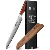 Xinzuo - Damast-Brotmesser 26 cm Klinge - X03 Xing Serie - Mauro Uliassi (3-Sterne-Michelin-Koch)