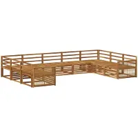 vidaXL Outdoor-Sofagarnitur 9 stk. Natur Massivholz Akazie
