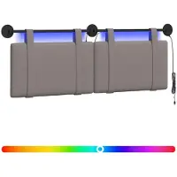 Syfax Hängendes Kopfteil Mit LED Licht Taupe Stoff