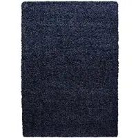 KADIMA DESIGN HOCHFLORTEPPICH RHEIN, einfarbig, Marineblau, 100 x 200 cm
