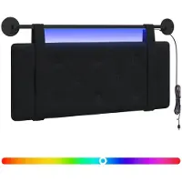 Syfax Hängendes Kopfteil Mit LED Licht Schwarz Samt