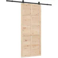 Syfax Schiebetür Natur 100 x 208 cm Massives Kiefernholz