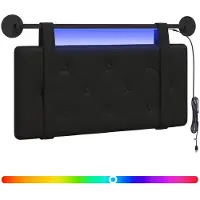 Syfax Hängendes Kopfteil Mit LED Licht Schwarz Kunstleder