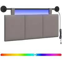 Syfax Hängendes Kopfteil Mit LED Licht Taupe Stoff