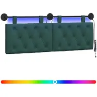 Syfax Hängendes Kopfteil Mit LED Licht Dunkelgrün Stoff