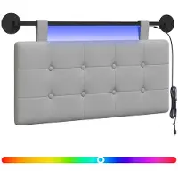 Syfax Hängendes Kopfteil Mit LED Licht Wolkengrau Stoff