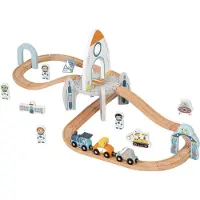 Tooky Toy Weltraumbahn-Gleisset aus Holz