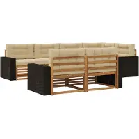 vidaXL Outdoor-Sofagarnitur 7 Stk. Natur und Beige