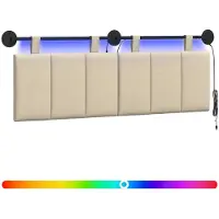 Syfax Hängendes Kopfteil Mit LED Licht Creme Stoff