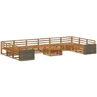 vidaXL Sofagarnituren 11 pcs Massivholz Akazie