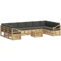 vidaXL Outdoor-Sofagarnitur 8 stk. Weiß und Anthrazit Polyester