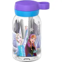 U-grow Campus Trinkflasche mit Trinkhalm 450 ml - Frozen Friends - Anna und Elsa