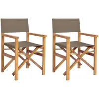 vidaXL Regiestuhl 100% Polyester mit solidem Teak