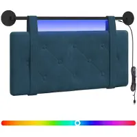 Syfax Hängendes Kopfteil Mit LED Licht Blau Samt
