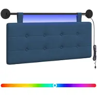 Syfax Hängendes Kopfteil Mit LED Licht Blau Stoff