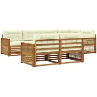 vidaXL Outdoor-Sofagarnitur 7 stk. Natur und Creme