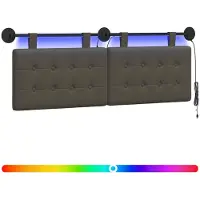 Syfax Hängendes Kopfteil Mit LED Licht Grau Kunstleder