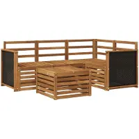 vidaXL Outdoor-Sofagarnitur 5 stk. Natur Polyester