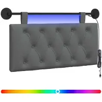 Syfax Hängendes Kopfteil Mit LED Licht Dunkelgrau Stoff
