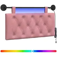 Syfax Hängendes Kopfteil Mit LED Licht Rosa Samt