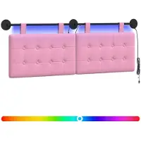 Syfax Hängendes Kopfteil Mit LED Licht Rosa Stoff