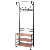 Mendler Metall-Garderobe Oshawa, Standgarderobe Kleiderstange, 186x65x34cm