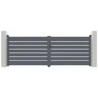 Casanoov Doppelflügeltor Aus Aluminium Vogel 400x140cm Grau